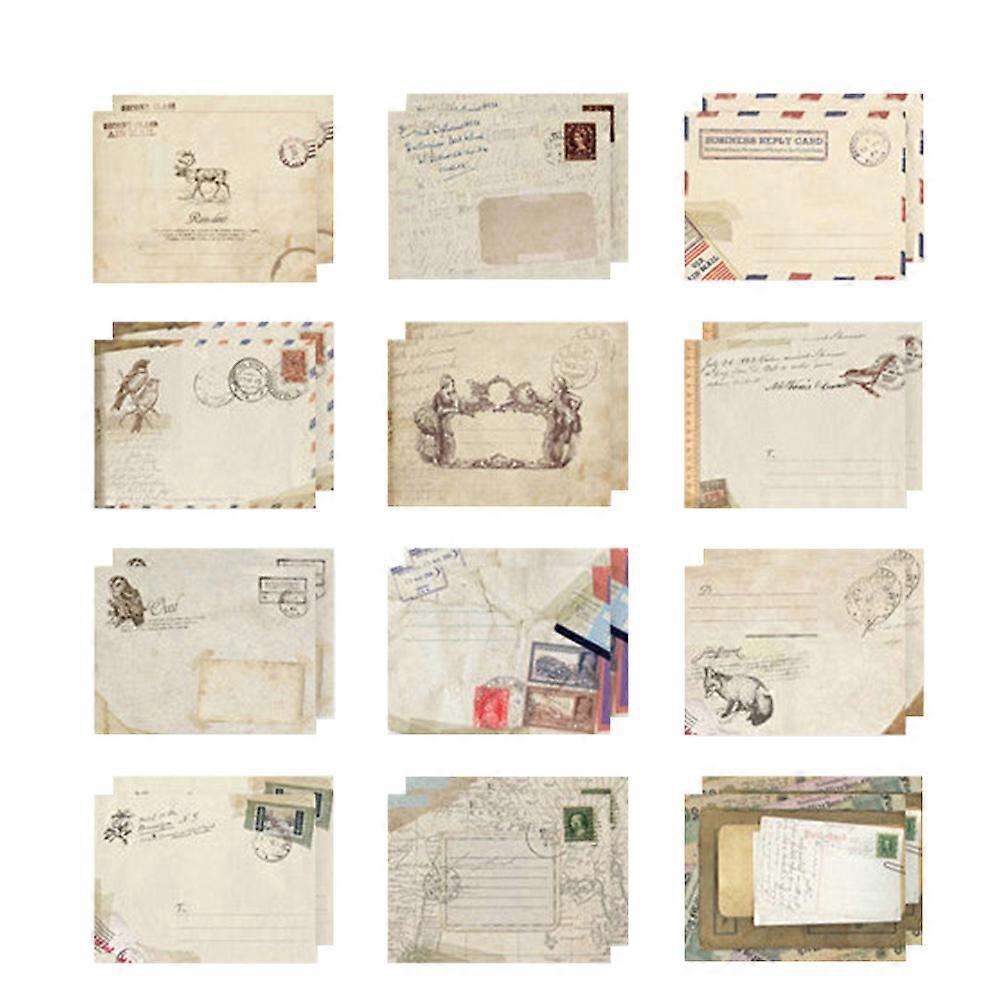 48 Stück Retro-mini-umschläge, Kleine Bunte Aufbewahrungs- Und Deko-umschläge Für Scrapbooking, Geschenk-9.50x7.20x0.10cm