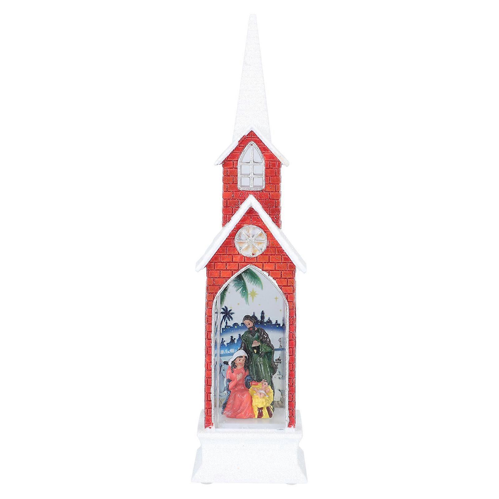 1 Stück Weihnachts-windlampe Für Den Innenbereich, Weihnachts-kirchenlampe, Ornament-21x5.3cm-red