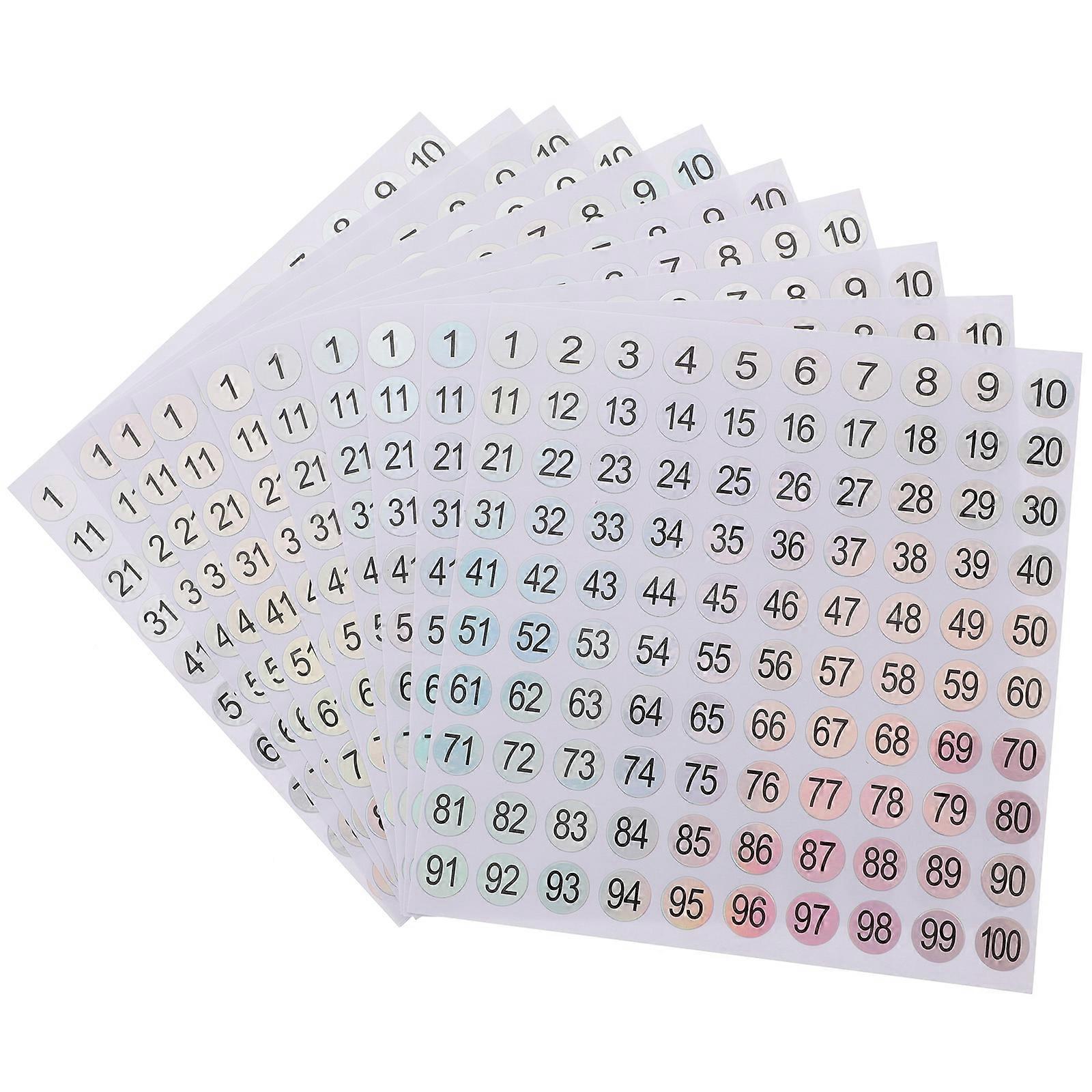 10 Bögen Mit Zahlenaufklebern, Klassifizierung, Digitale Etiketten, Zahlenaufkleber, Nummernschildaufkleber-1x1cm