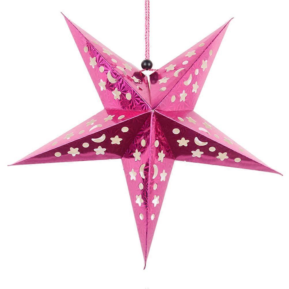 30 Cm Große Papiersternlaterne Mit 3d-pentagramm-lampenschirm Für Weihnachten, Halloween, Geburtstage Und Als Hängedekoration Für Zuhause (rosenrot)-rosy