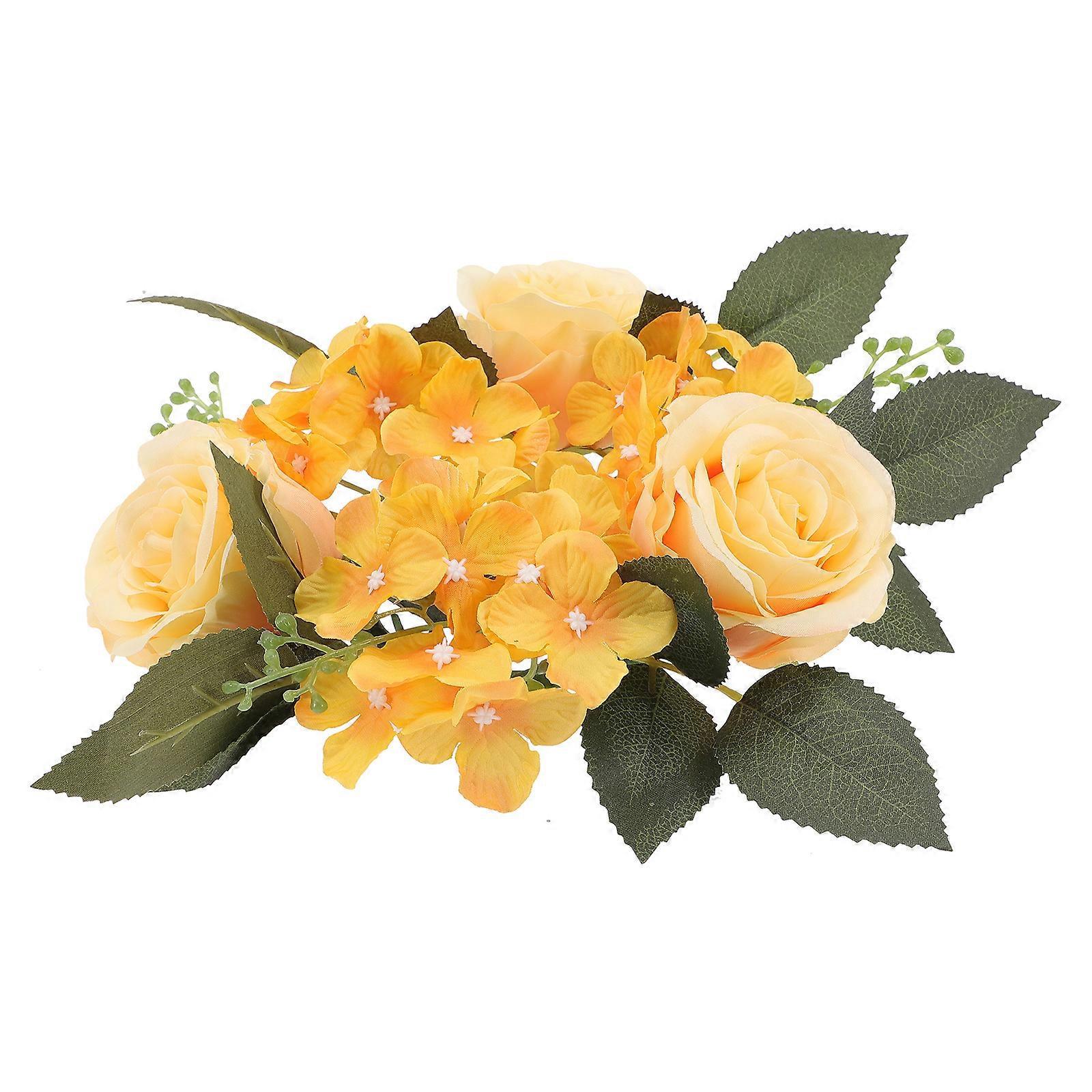 Künstlicher Blumenkranz, Künstliche Rosengirlande, Party-, Heim- Und Hochzeitsdekoration-20x20cm-yellow