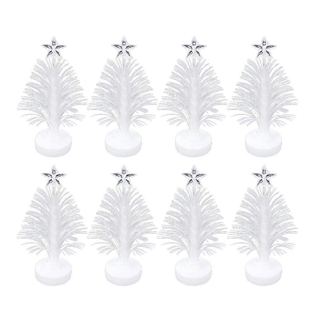 8er-pack Led-weihnachtsbaumlampen, Tisch-nachtlichter, Party-accessoires, Optische Faserlichter Für Zuhause Und Shop-12x3cm-white