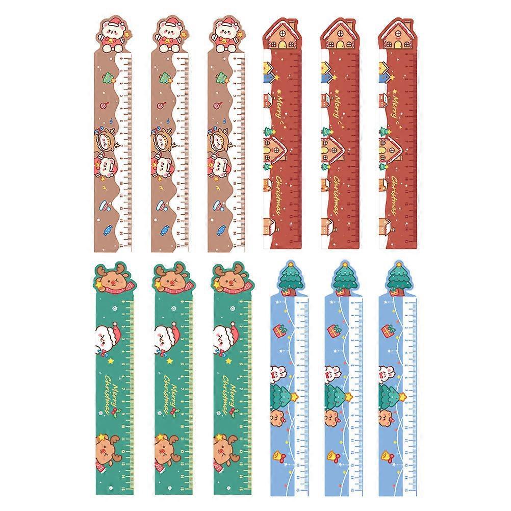 12 Flexible Haushaltslineale, Verschleißfeste, Biegsame Lineale Mit Cartoon-motiven Für Kinder-19x3cm