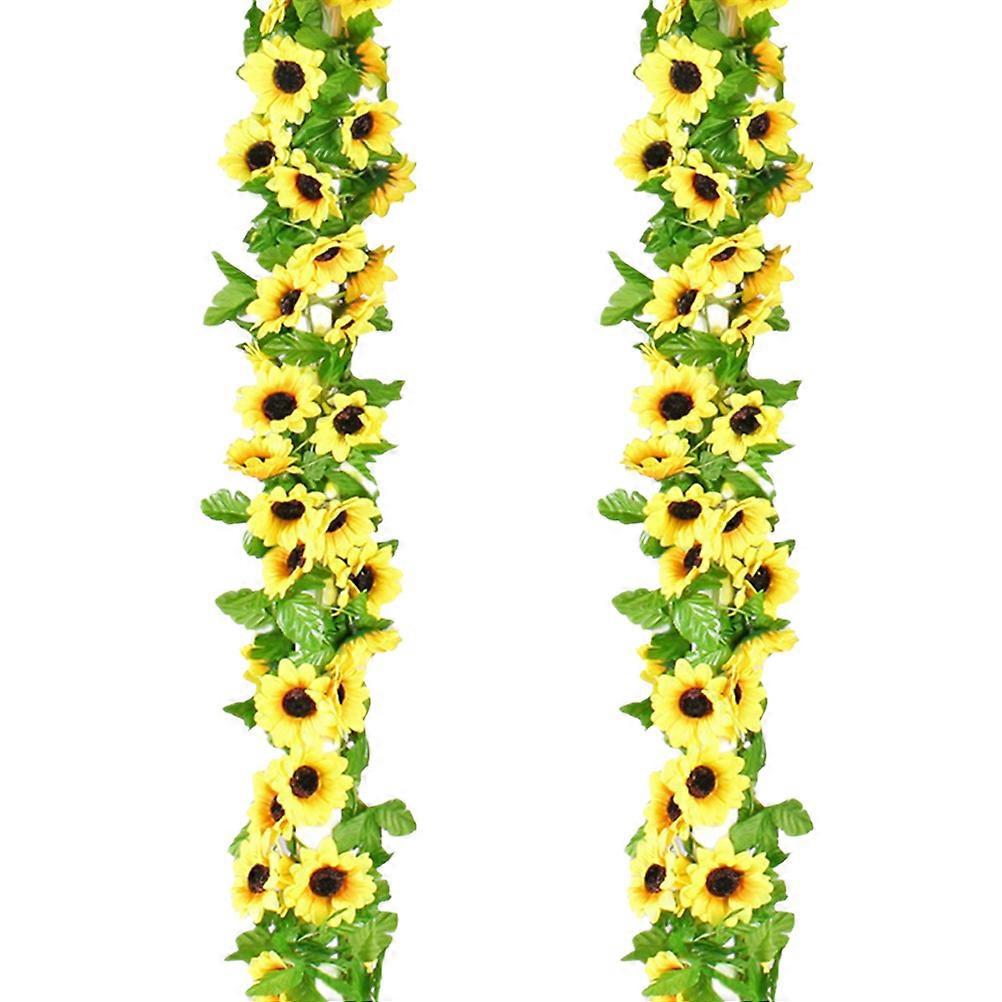 2 Stück 2,3 M Lange Hängende Sonnenblumenranken Aus Rattan, Künstliche Ranken Zum Selbermachen, Botanisches Grün-230x7.5cm-green