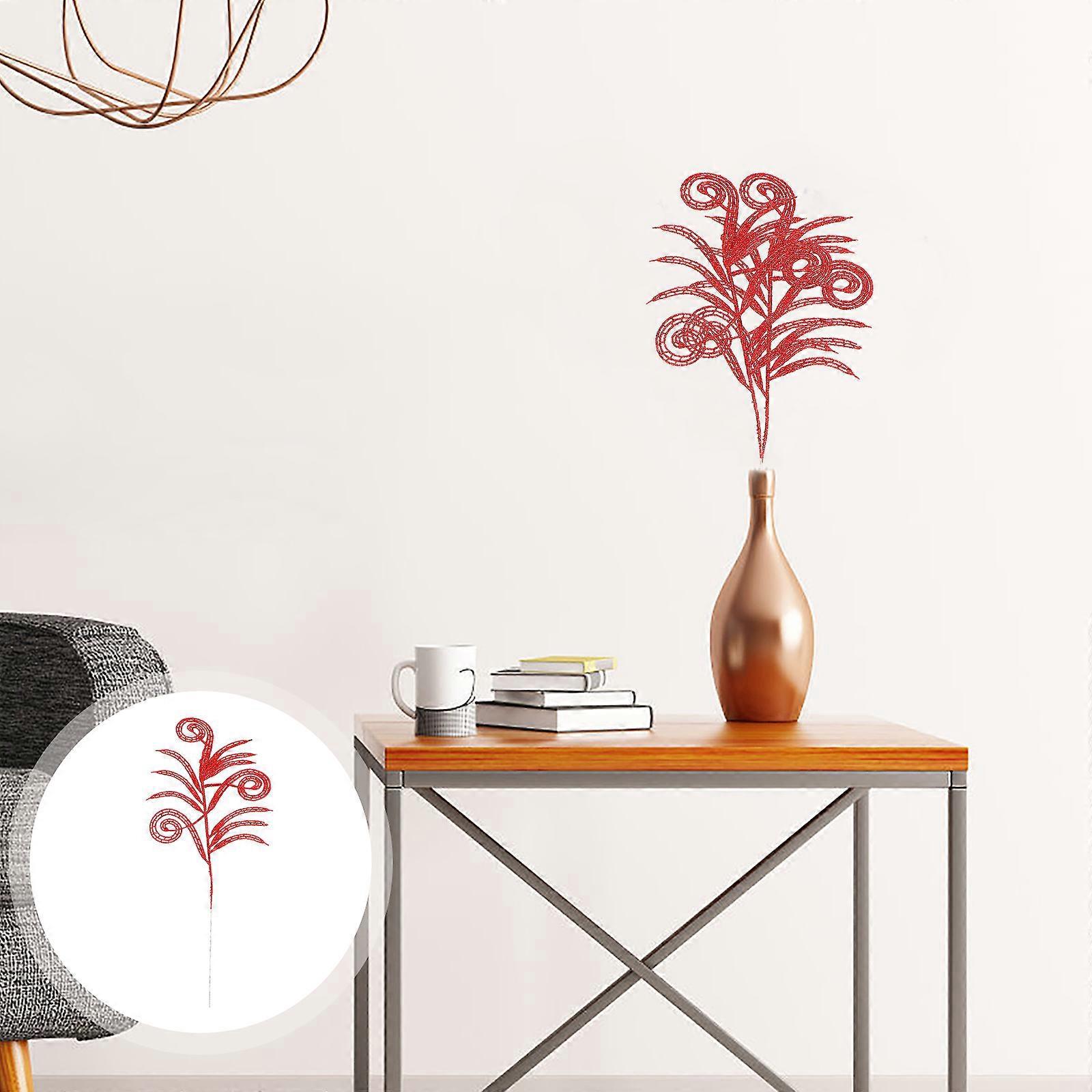 10 Stück Künstliche Weihnachtsblätter Mit Glitzer-41.00x21.00x0.50cm-red