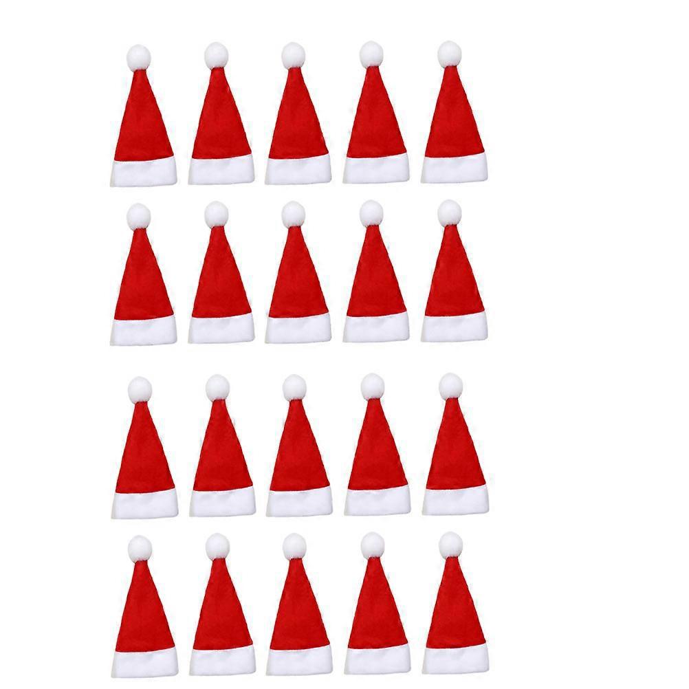 48-teiliges Set Mini-weihnachts-weihnachtsmannmützen-flaschenbecher-überzüge, Lutscherausstecher-gabel-überzüge-12x6cm-red
