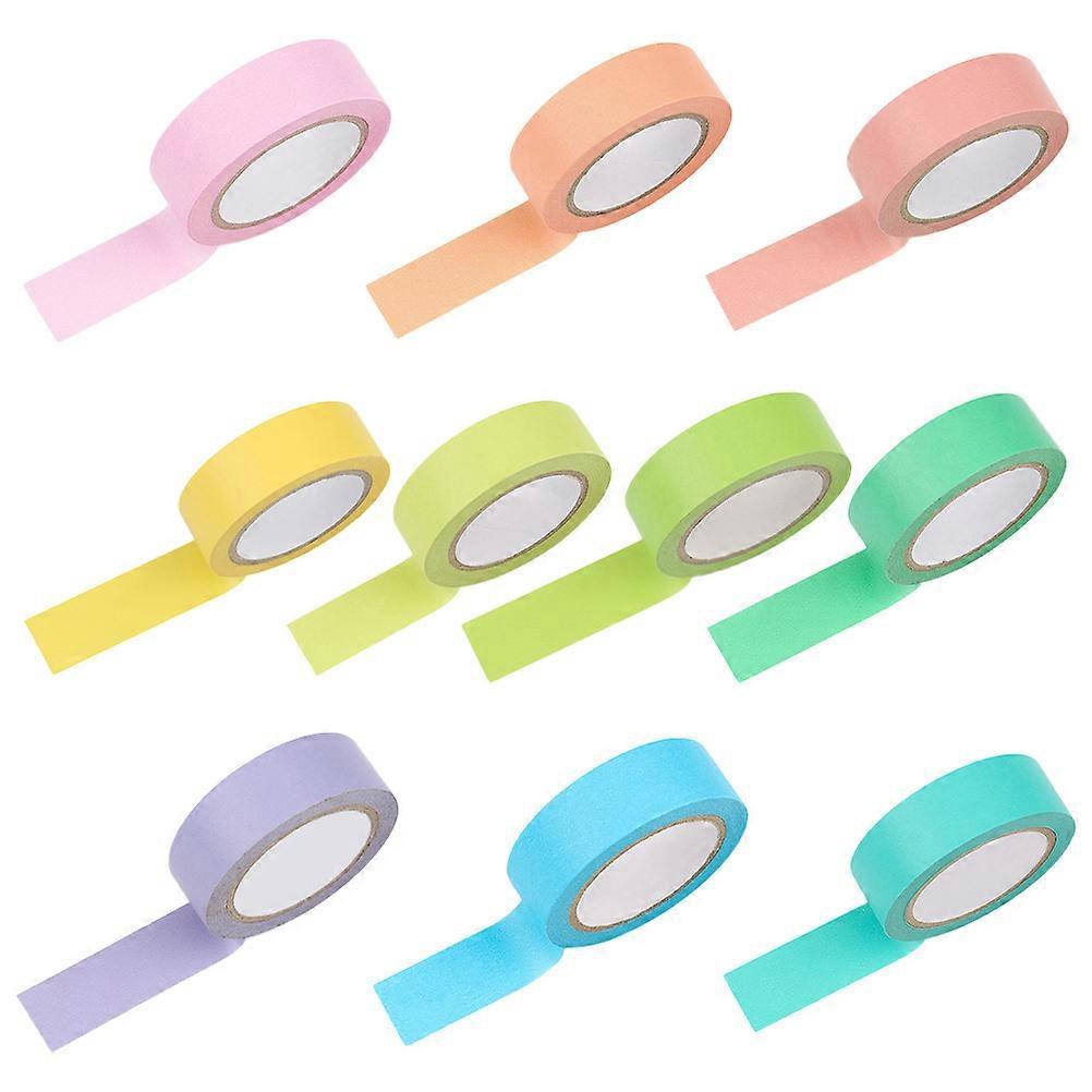 10 Rollen Farbiges Papierklebeband, Handgefertigter Planer-anhänger (farbmix)-1000x4.5cm