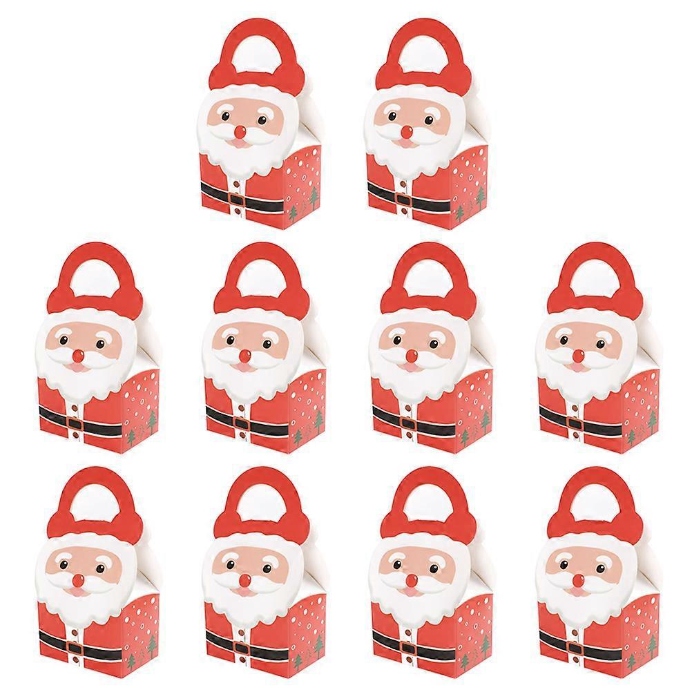 10 Stück Weihnachtsverpackungsboxen Mit Griff, Weihnachtsmann-süßigkeitenbehälter, Cartoon-geschenktasche, Gastgeschenke-9618cm