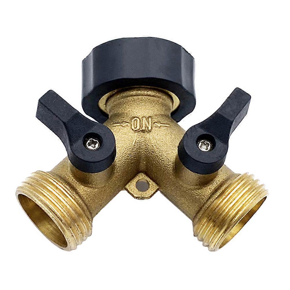 Gartenschlauchverteiler, Robuster Schlauchverbinder Aus Messing, 2-wege-schlauchverteiler (3/4")-7.7x6.3cm-black