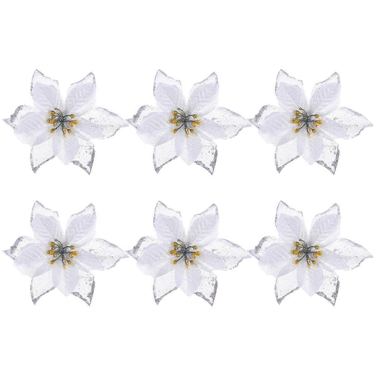 Künstliche Weihnachtsbaum-blumenornamente Für Weihnachten Und Hochzeiten-silver