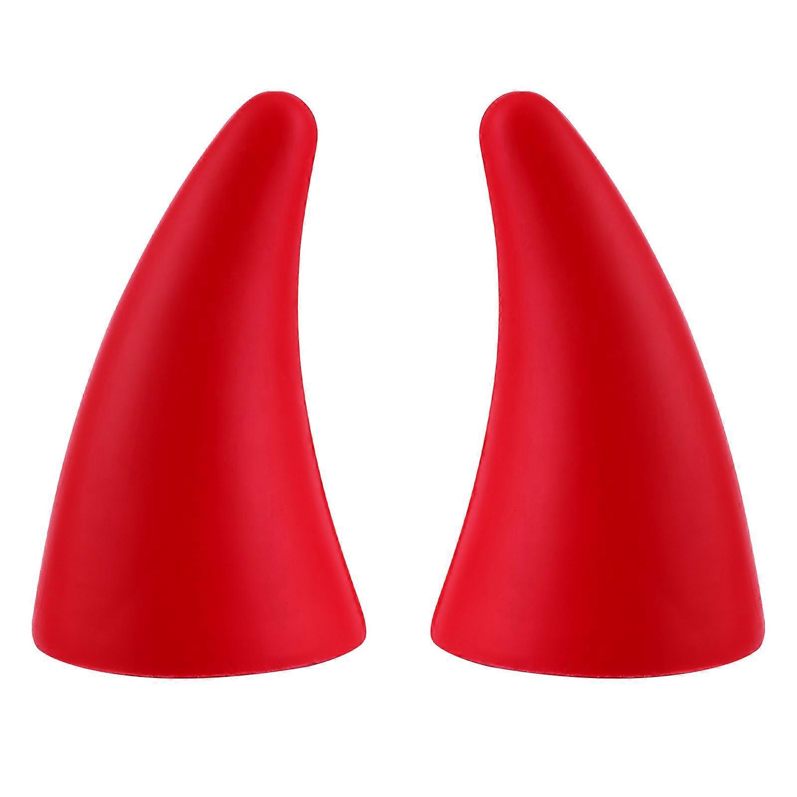 2 Stück Auto-styling-teufelshörner-aufkleber Stoßstangenschutz Autodekoration-12.5x6.5cm-red