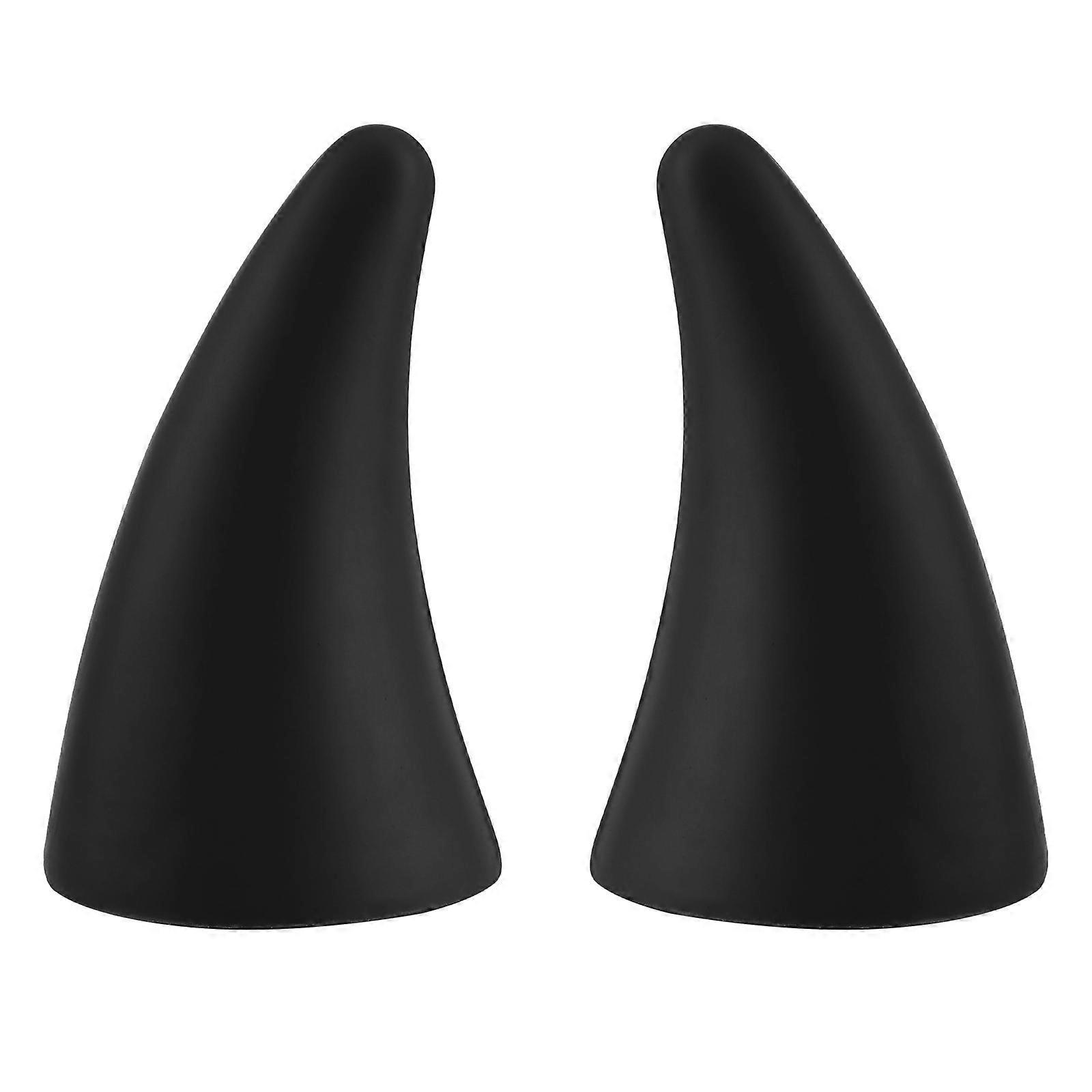 2 Stück Auto-styling-teufelshörner-aufkleber Stoßstangenschutz Autodekoration-12.5x6.5cm-black
