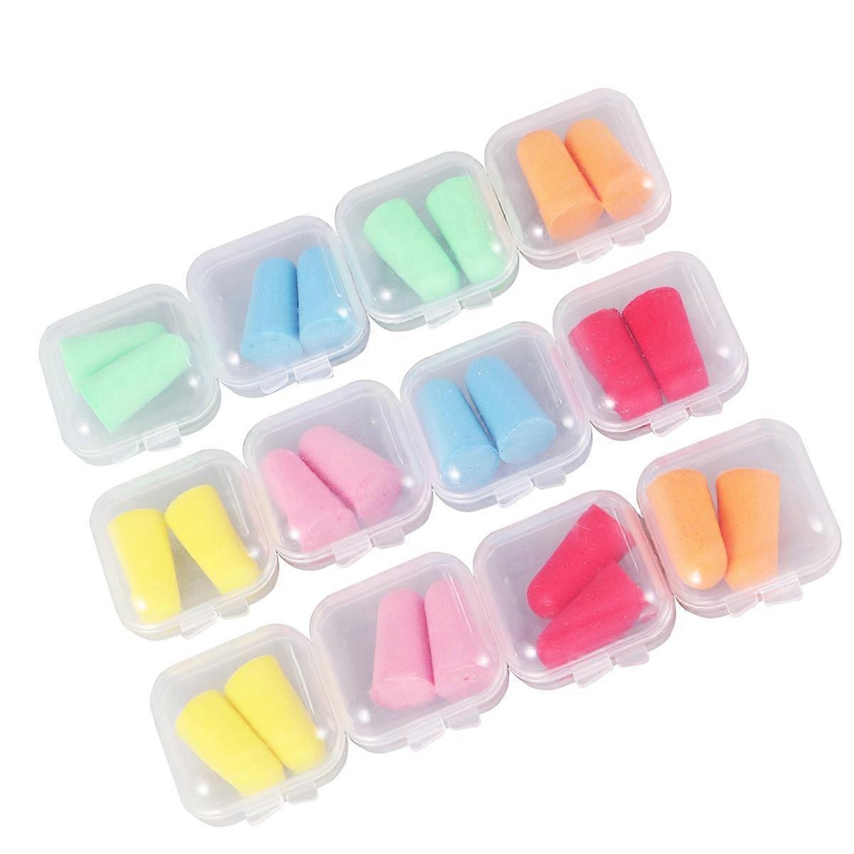 12 Packungen Geräuschdämpfende Ohrstöpsel Für Geräuschlosen Schlaf – Ohne Kabel – Ideal Zum Lernen, Schlafen, Arbeiten, Reisen Und Gegen Schnarchen (verschiedene Farben)