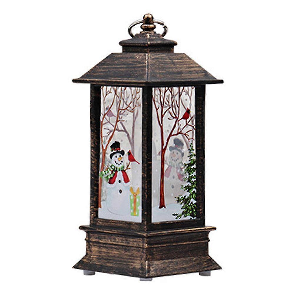 Weihnachtskerzenlaterne, Batteriebetrieben, Led-lampe, Dekorative Tischdekoration (zufälliges Schneemann-/weihnachtsmannmotiv)