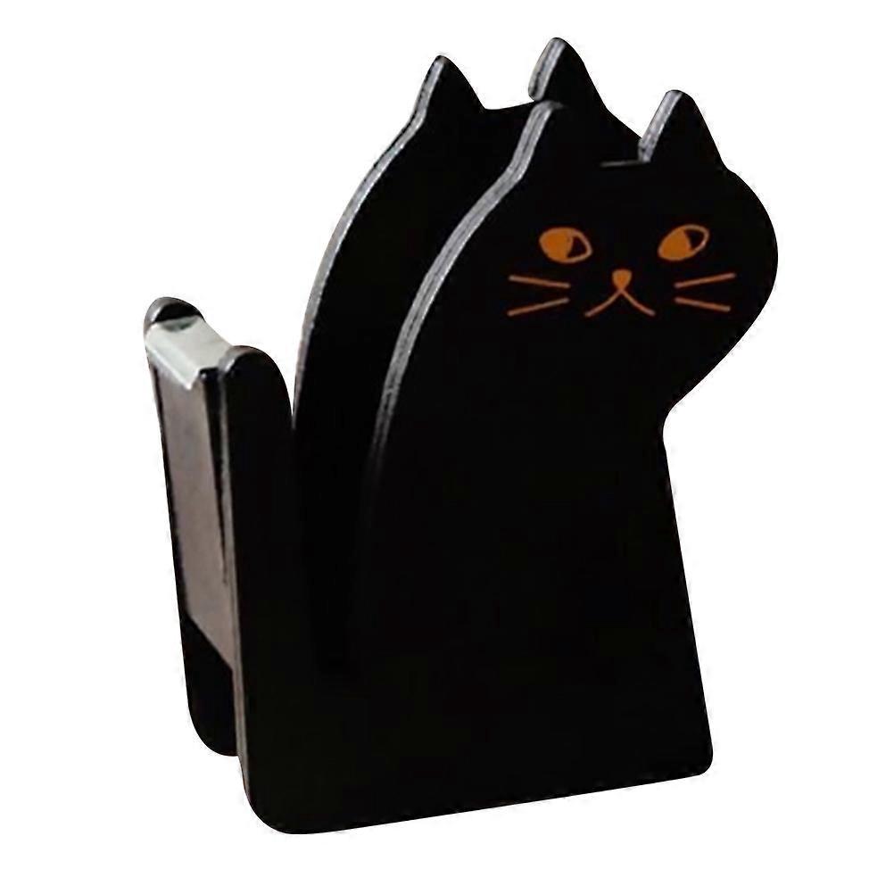 Katzenförmiger Klebebandabroller, Niedlicher Klebebandschneider, Klebebandabroller Aus Holz Im Retro-stil-8.7x6cm-black