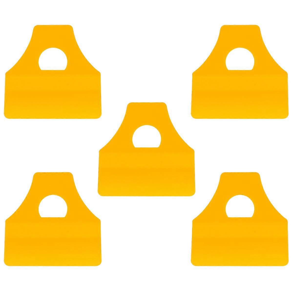 5 Stück Mini-rakel Aus Kunststoff Mit Loch, Auto-vinyl-schaber, Aufkleberapplikator-10x10x0.5cm-yellow