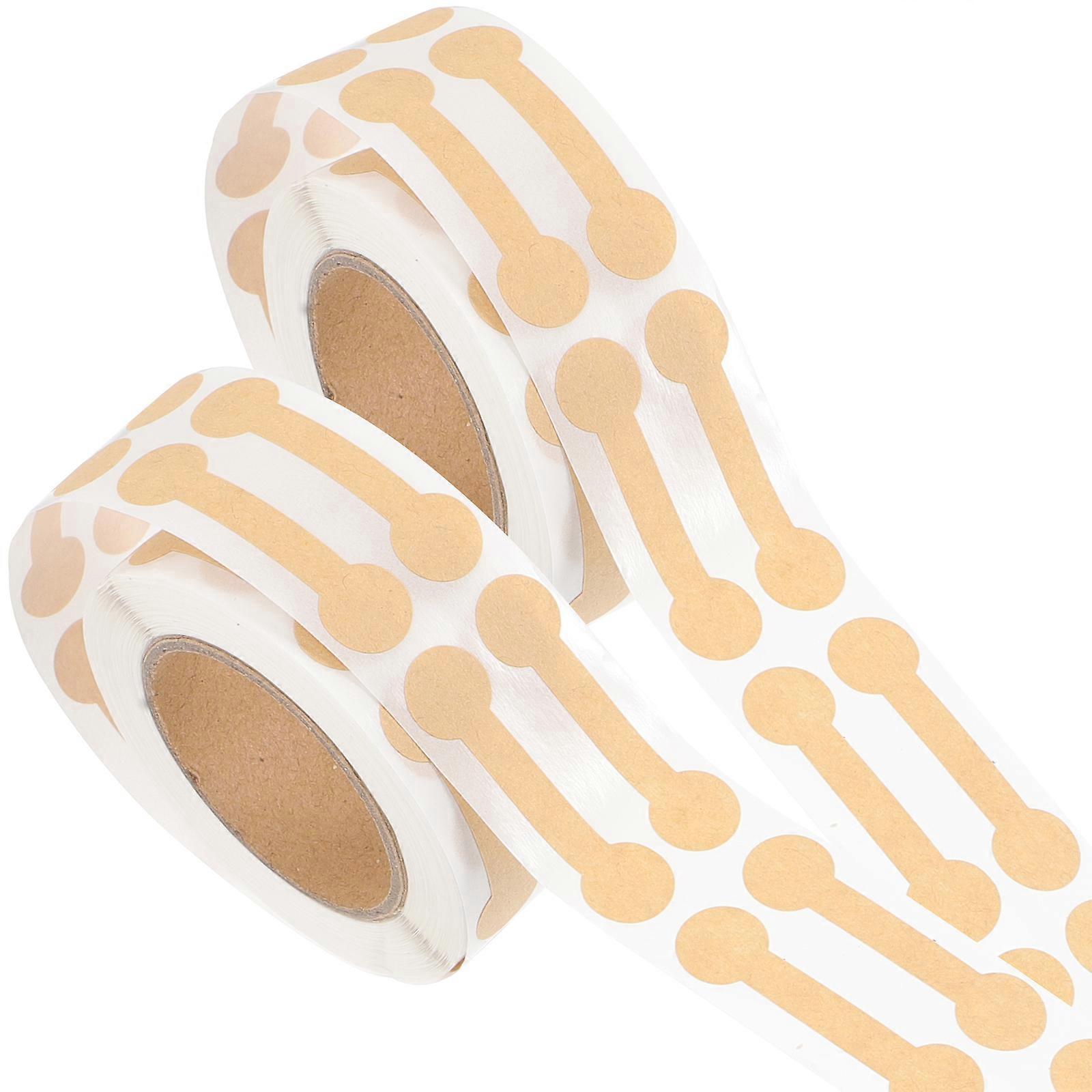 2 Rollen Siegelaufkleber Für Einzelhandelsverpackungen, Manipulationssichere Versiegelungsetiketten-4.2x1.1cm-light Brown