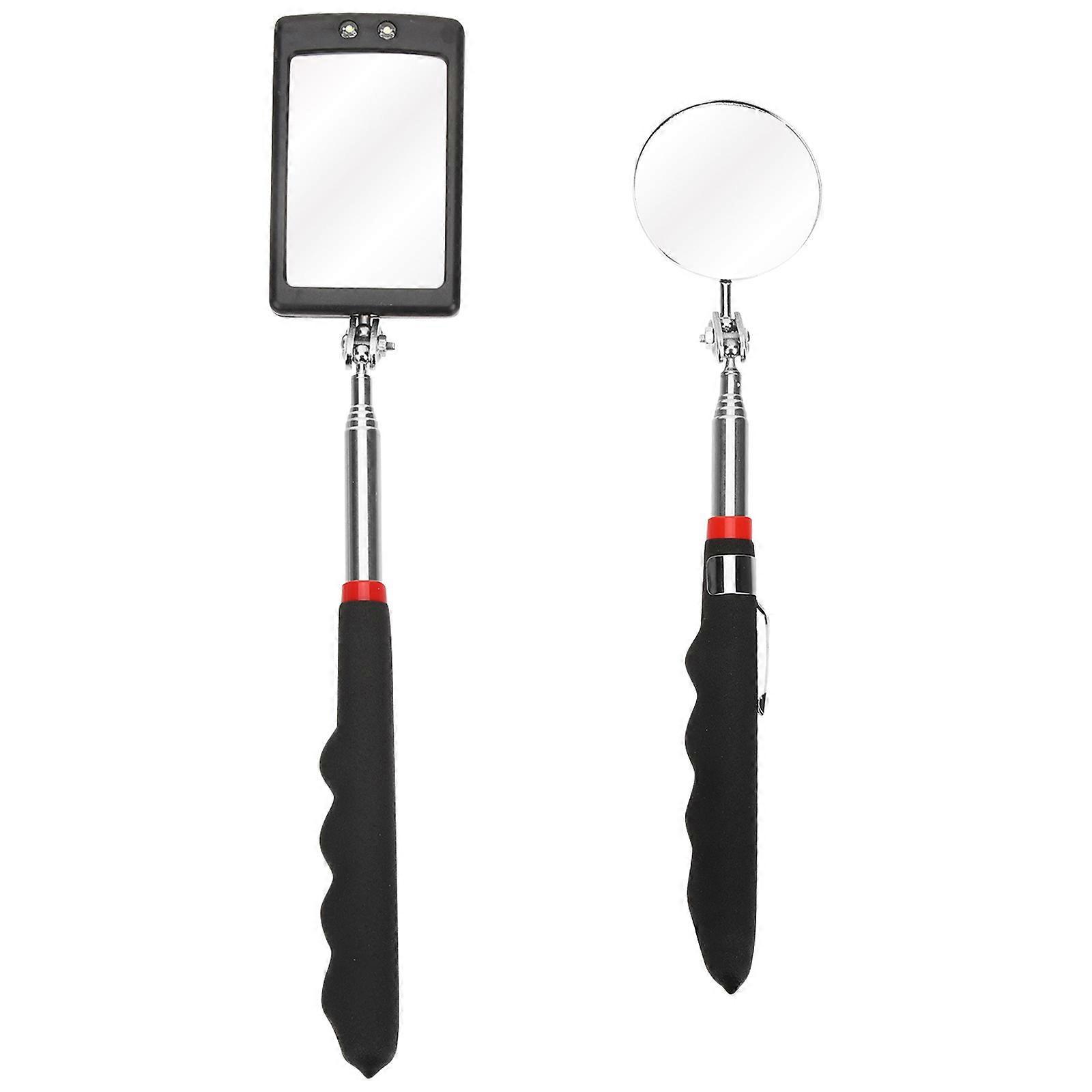 2 Stück Teleskop-inspektionsspiegel Mit Led-beleuchtung-18.5x5.5cm-black