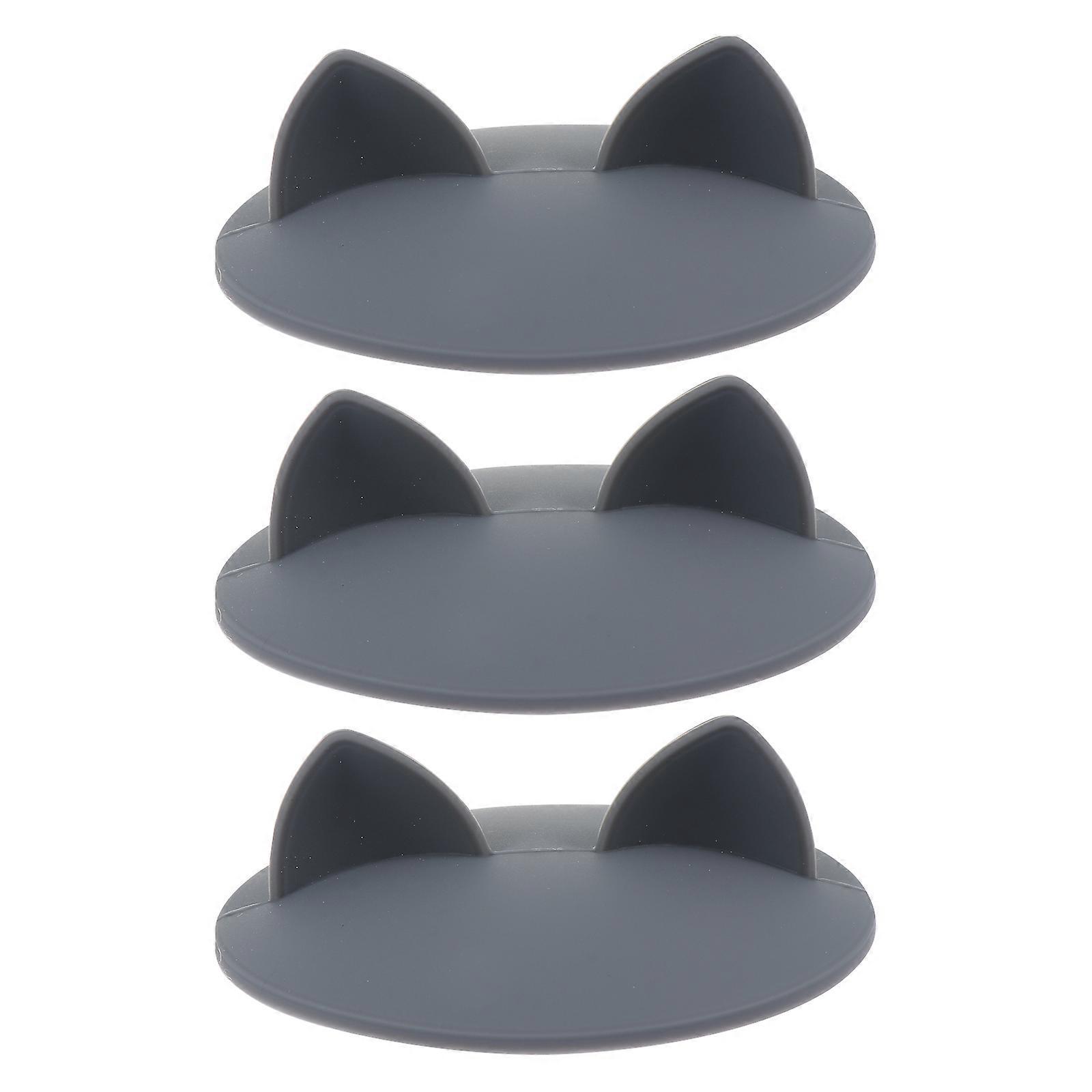 3-teiliges Set: Silikondeckel Für Kaffeebecher Und -tassen, Ideal Für Heiße Getränke Und Als Glasbecherabdeckung.-10.1x10.1x2.8cm-grey