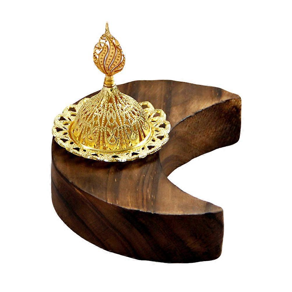 Bürodekoration Räucherstäbchenhalter Für Stäbchen, Aromatherapie-brenner, Räucherstäbchenhalter, Räucherkegelbrennerhalter, Mabkhara Bakhoor-13.6x11.4x11cm-black Golden