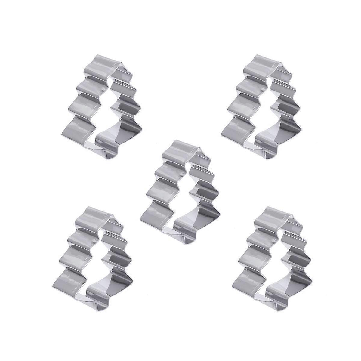 5-teiliges Set Weihnachtsmann-baum-ausstechformen Aus Edelstahl, Diy-keksform, Küchenbackform, Fondant-kuchenform, Zubehör Für Bastelarbeiten Und Backen-7.76.32.5cm