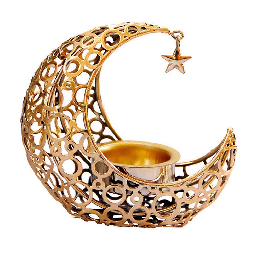 Mubarak Eid Räuchergefäß, Kreativer Räucherhalter In Mondform, Tischdekoration-10.5x9.8x5.1cm-golden