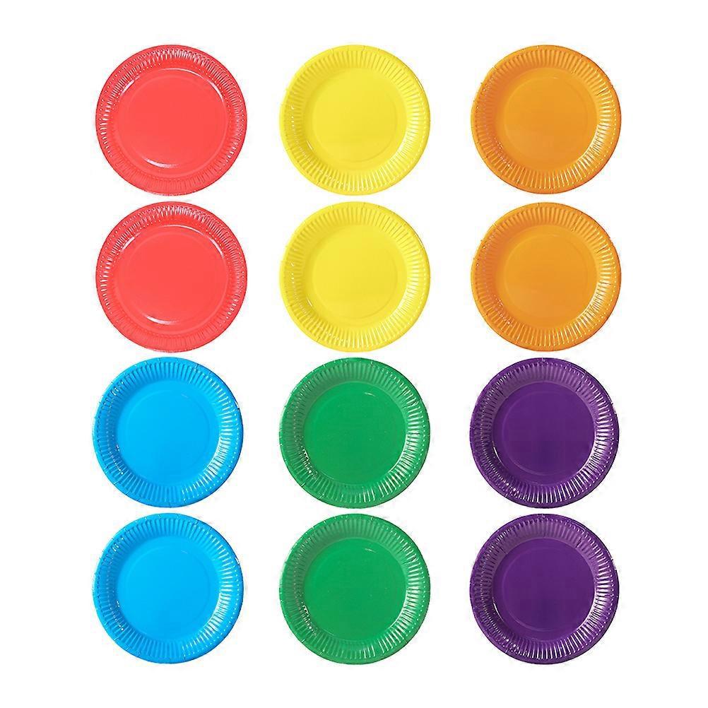 60 Stück Einweg-pappteller, 18 Cm (7 Zoll), Dessertteller, Partygeschirr-18x18x0.1cm