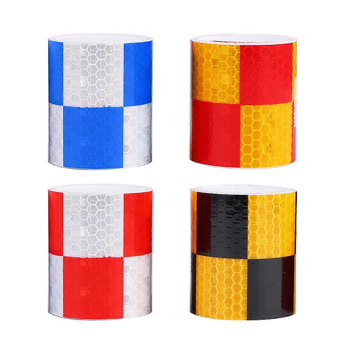 4 Rollen Reflektierendes Sicherheitsband, Warnband Für Auto Und Zug, Reflektierender Streifen, Leuchtaufkleber Für Autos-1005cm