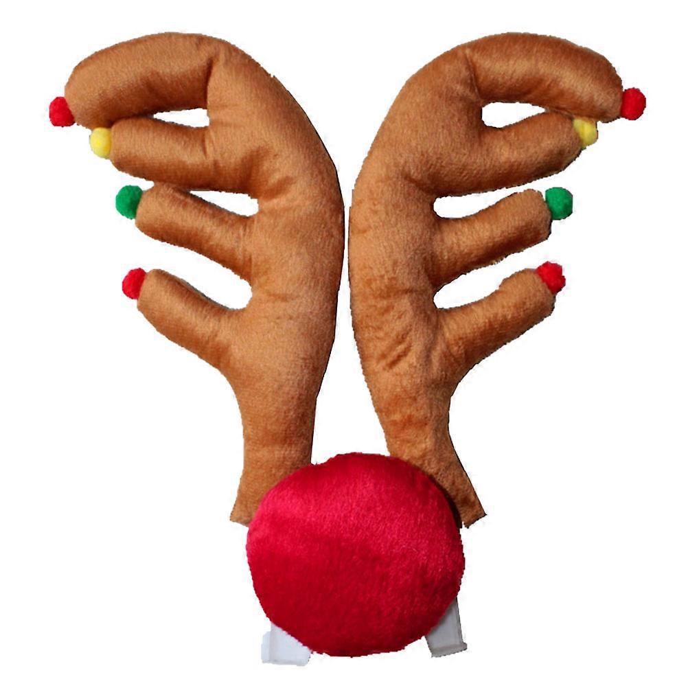 Lustiges Rentiergeweih-auto-set, Weihnachtsdekorationen Für Fahrzeuge, Geweih-accessoires (gebogenes Geweih)