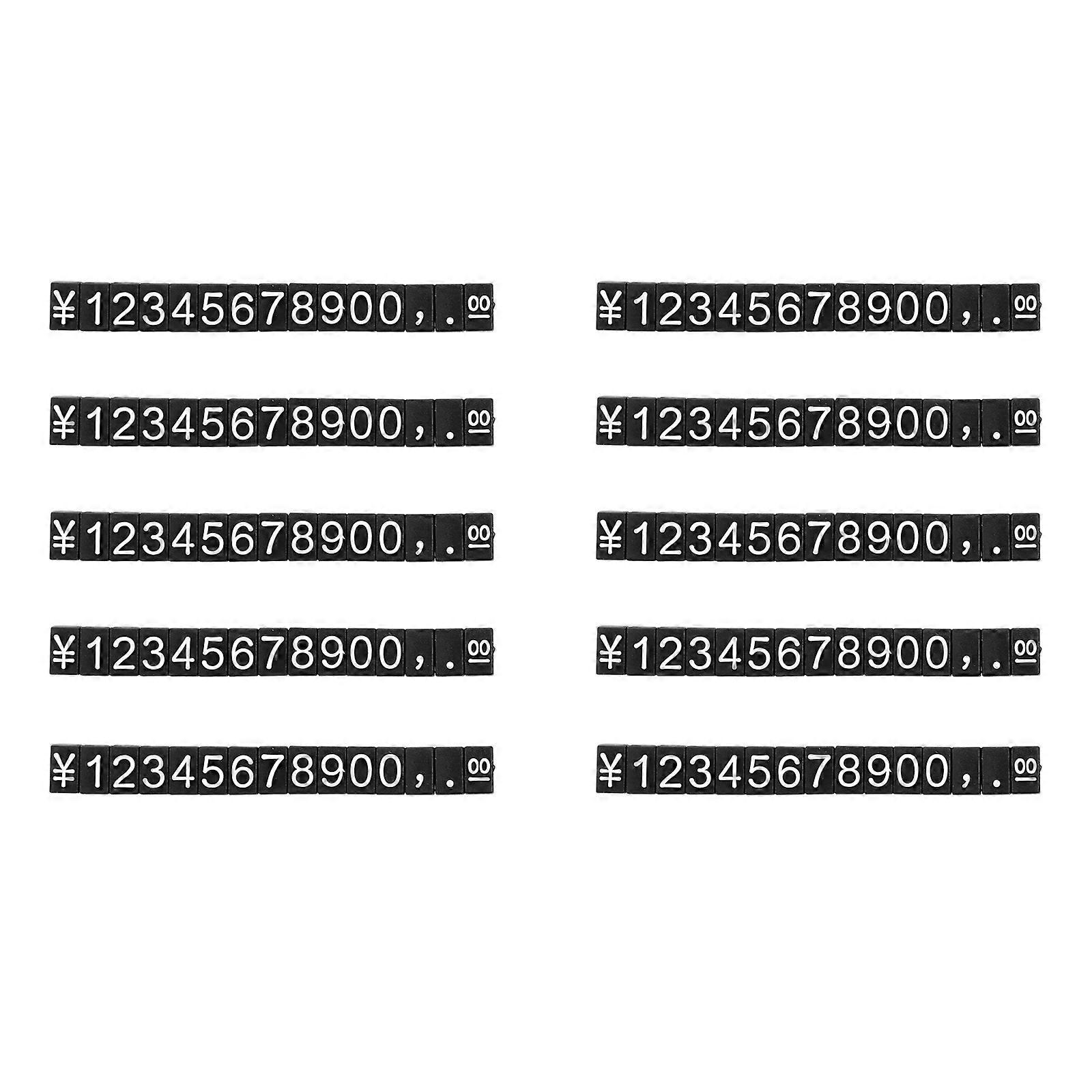 10 Stück Metallschilder Für Einkaufszentren, Buchstaben-preisschilder, Warenetiketten, Werbeetikettenständer-4.7x0.5cm-black