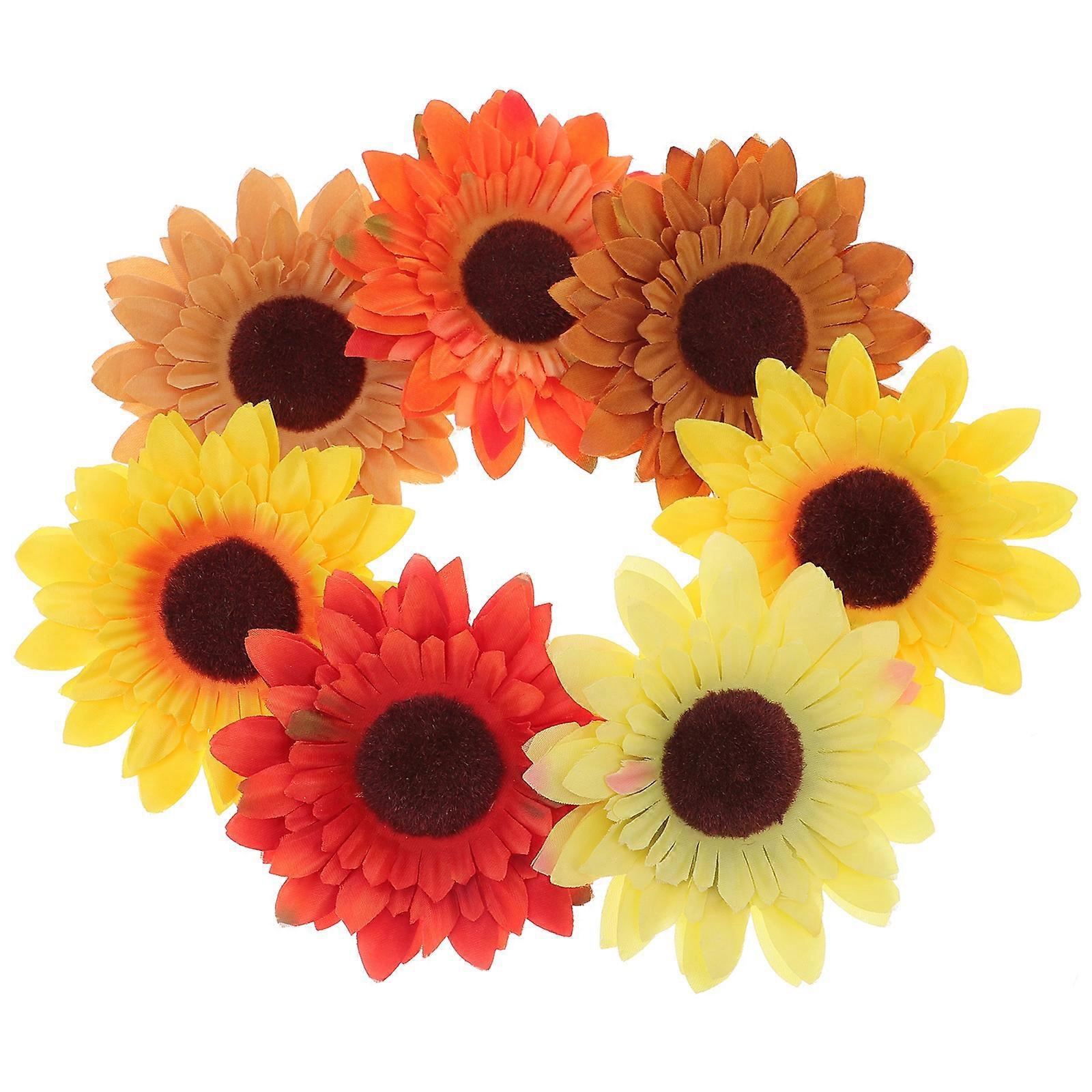 7-teiliges Set Künstliche Sonnenblumen-weihnachtsdekoration, Lebensechte Sonnenblumen-ornamente-10x10cm