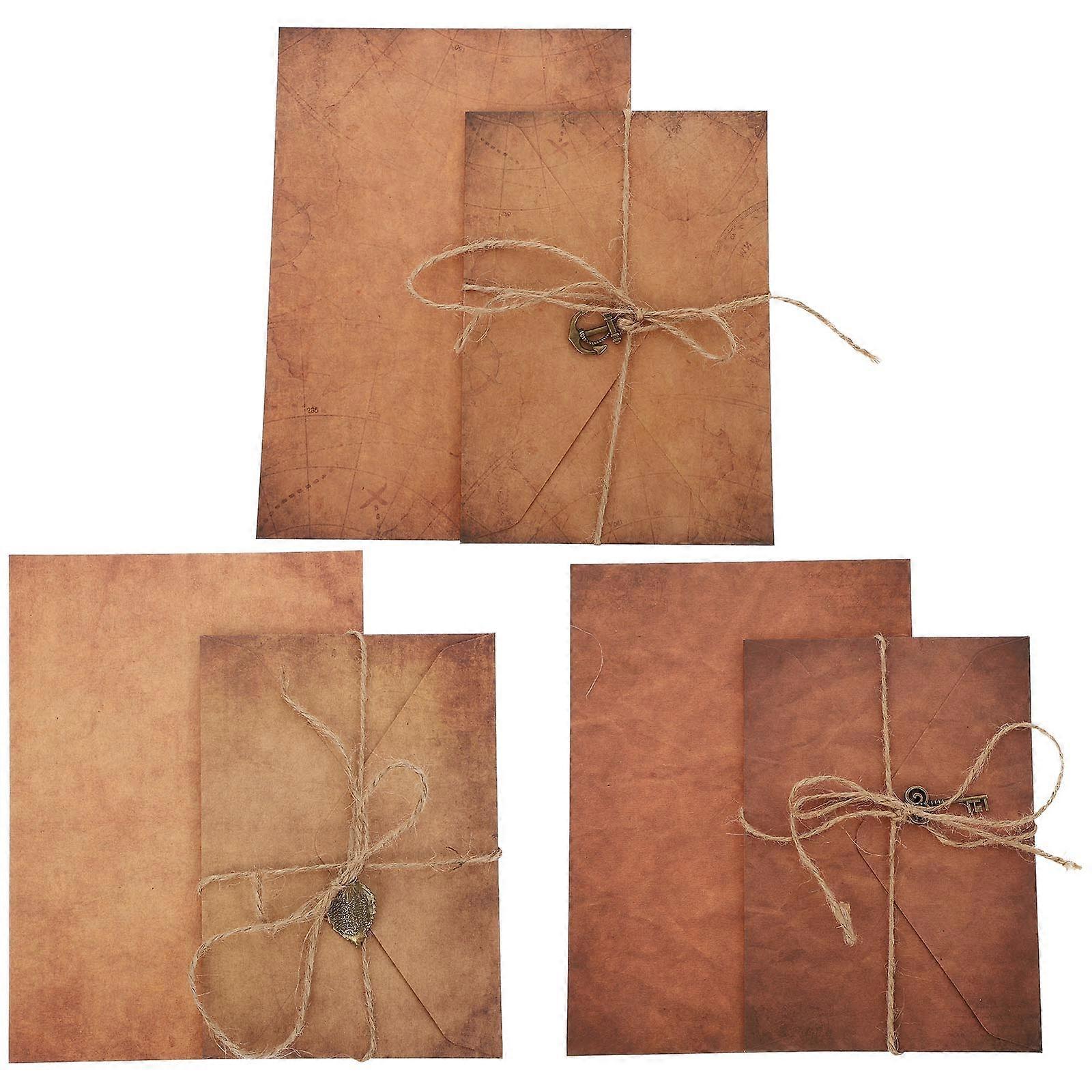 3 Sets Retro-briefpapier Und Umschläge Im Vintage-stil, Segensumschläge-20x14x0.1cm