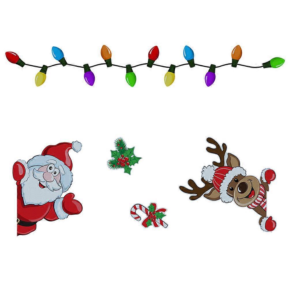 Set Magnetische Weihnachts-auto-kühlschrankdekorationen, Reflektierende Party-dekorationsaufkleber-25.4x18.6cm