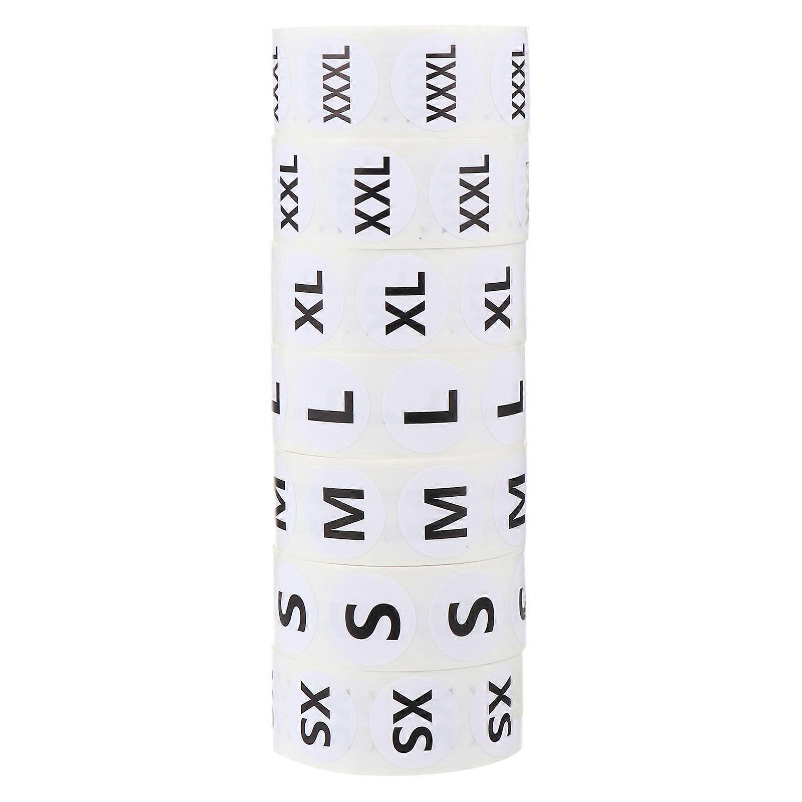 3500 Stück Praktische Runde, Selbstklebende Größenetiketten Für Kleidung-6x6cm-white