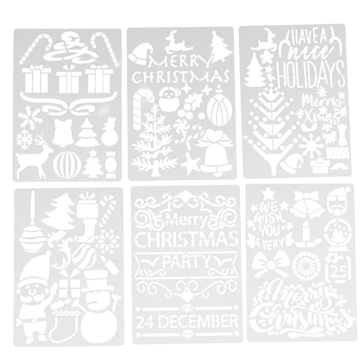 12 Weihnachtsmalvorlagen, Kreative Zeichenvorlagen, Cartoon-weihnachtsmalvorlagen Für Laden, Zuhause Und Partys-2014cm-white