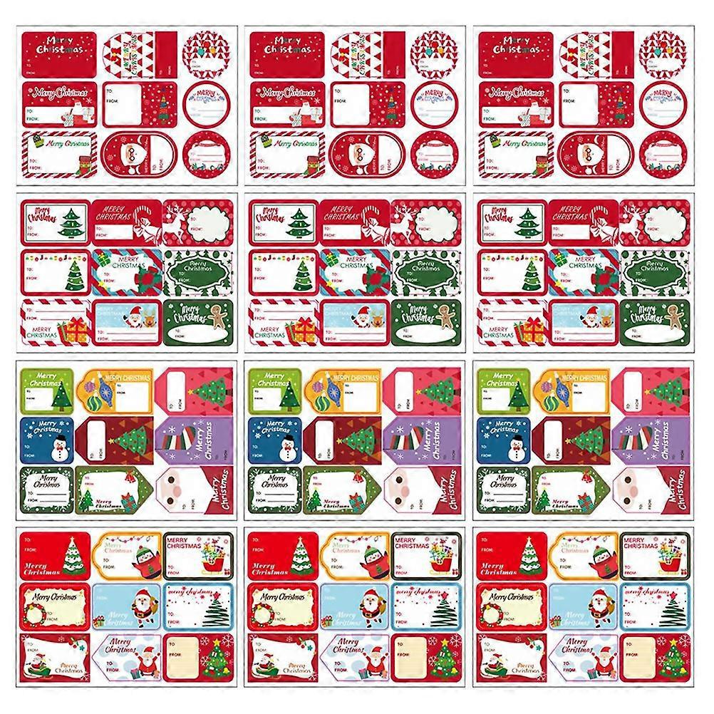 12 Blatt Schicke Weihnachtsgeschenkaufkleber, Selbstklebende Etiketten Für Geschenkverpackungen-18x13x0.2cm-red