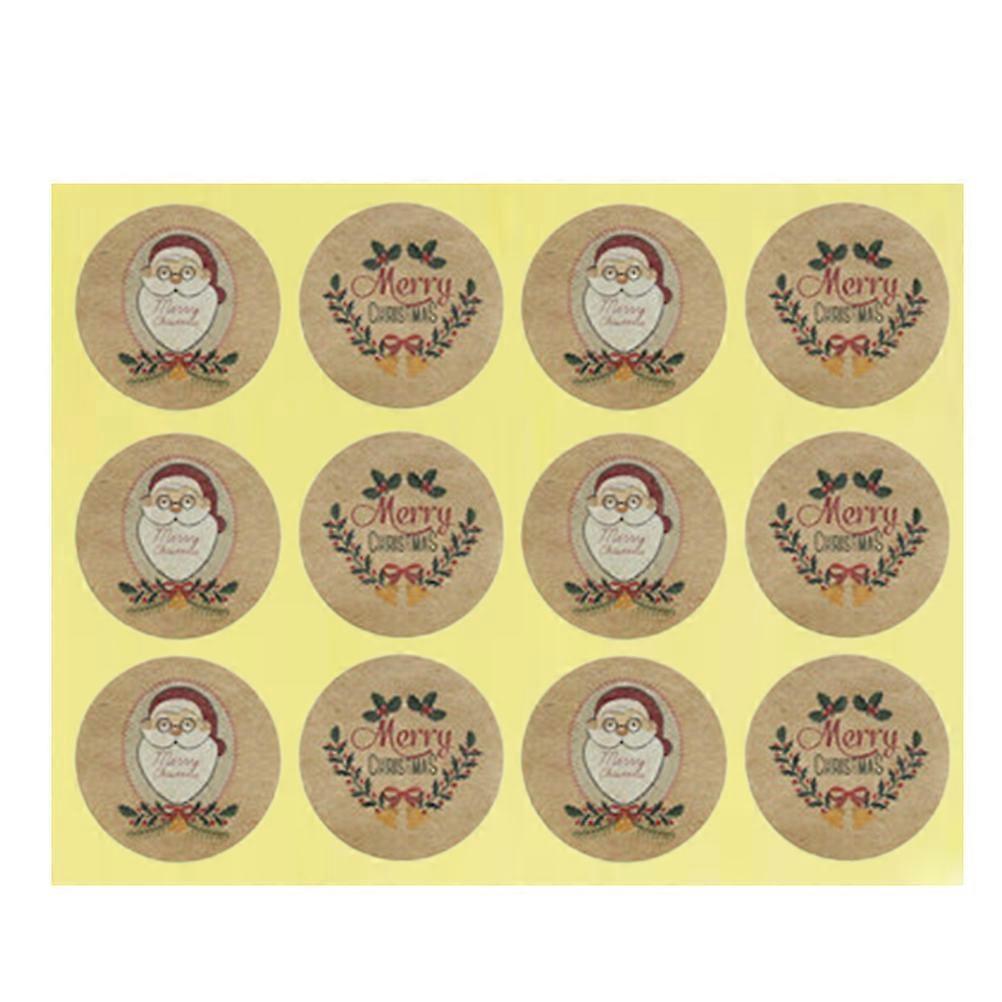 10 Runde Weihnachtsaufkleber Mit Weihnachtsmannmotiv, Selbstklebend, Mit Cartoon-motiv, Zum Backen, Verpacken, Dekorieren Und Verschließen Von Geschenken-120pcs
