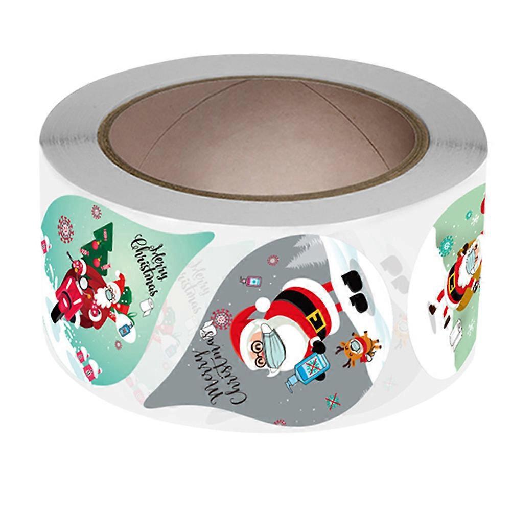 1 Rolle / 500 Stück „frohe Weihnachten“-aufkleber, Selbstklebende Etikettenrolle-3.8x5.4