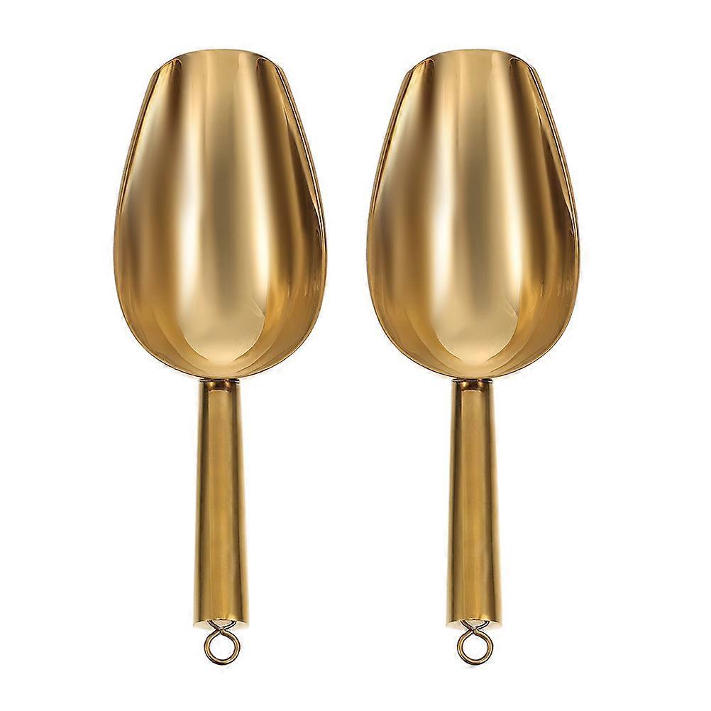 2 Stück Eisschaufeln Aus Edelstahl, Eisschaufeln Für Bars, Schaufeln Für Trockenwaren-18.5x4cm-golden