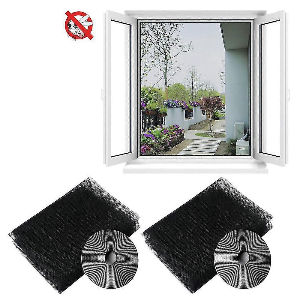 Stück Selbstklebende Fliegengitter-fenstergitter Gegen Mücken-2pcs-black