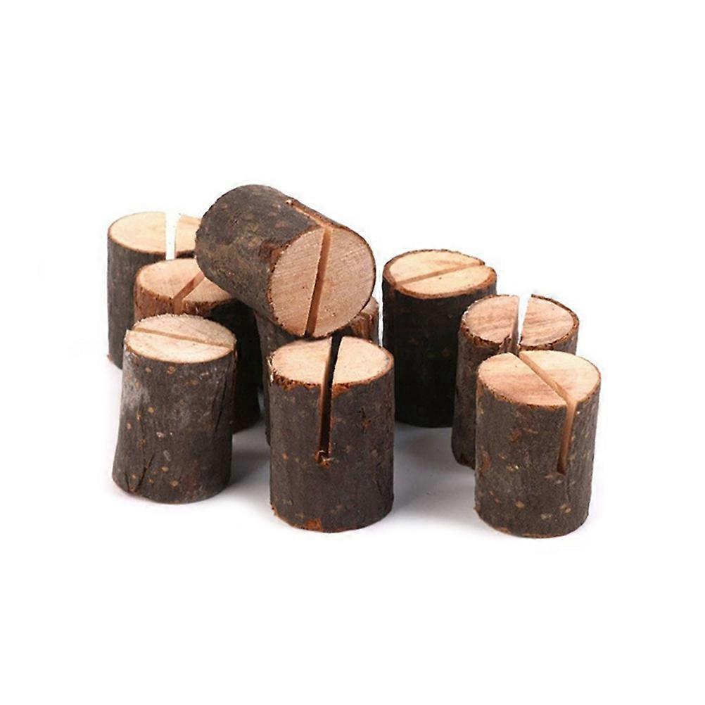 12er-set Namensschilder Aus Holz, Fotohalter Aus Holzrinde, Memo-halter In Baumstumpfform, Menükarten- Und Nummernständer, Tischdekoration Für Hochzeitsfeiern-3.5x3.5cm