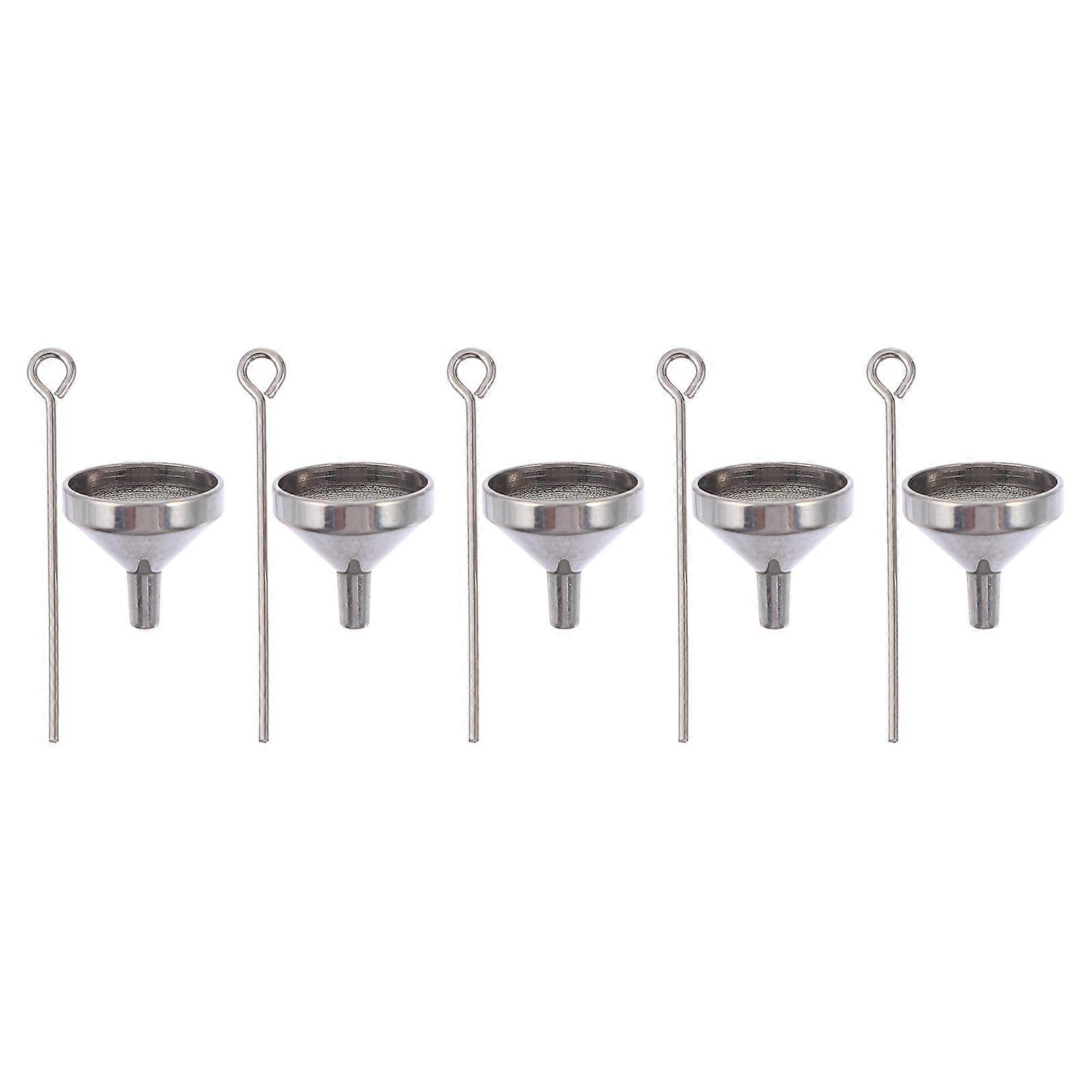 10 Mini-trichter Aus Edelstahl Zum Umfüllen Von Parfümpulver Und Ätherischen Ölen-1.2x1.2cm-silver
