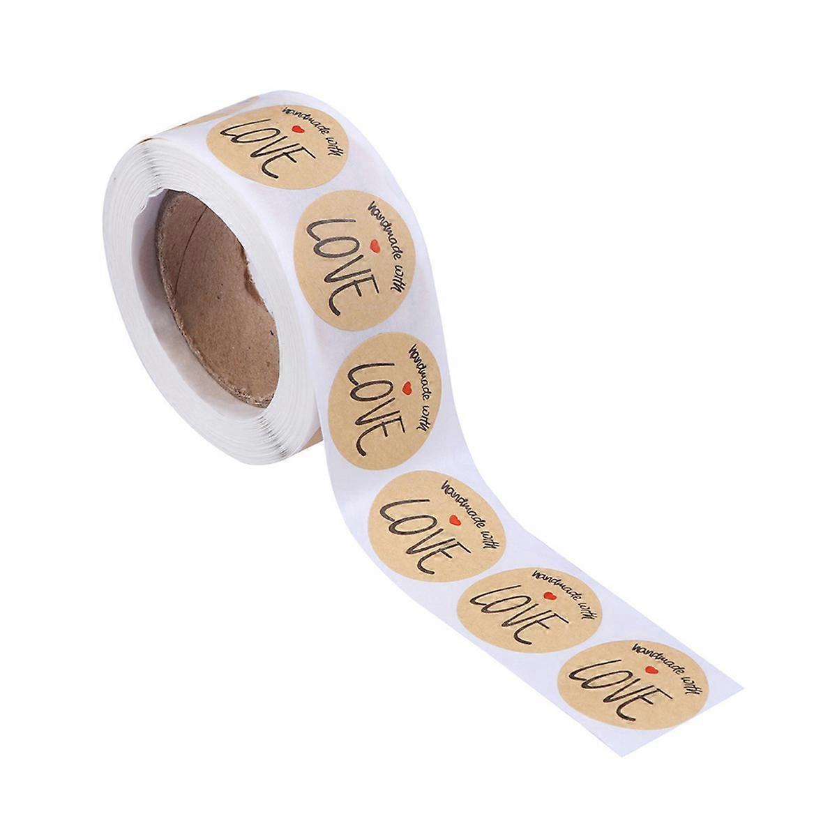 500 Blatt/packung Runde Etiketten Aus Kraftpapier, Siegelaufkleber, Rollenaufkleber, Handgefertigte Dekoration Für Süßigkeitentüten, Backverpackungen