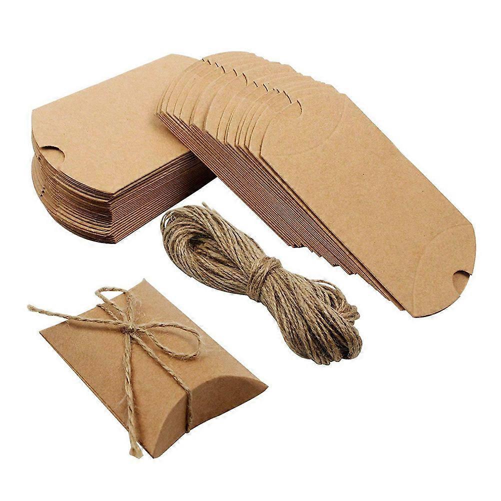 100 Stück Kissenboxen Aus Kraftpapier, Geschenkboxen, Gastgeschenke Für Hochzeiten, Verpackungsmaterial-9x6cm-light Brown