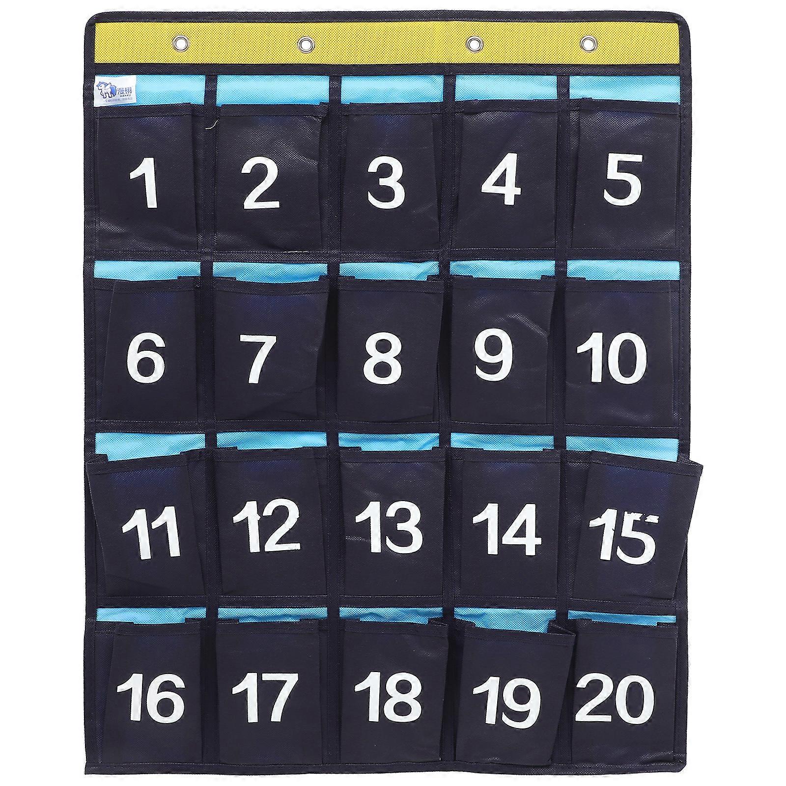 Taschenuhrständer, Türhänger, Schrankwand-organizer, Handyhalter, Klassenzimmer-55x50cm-blue