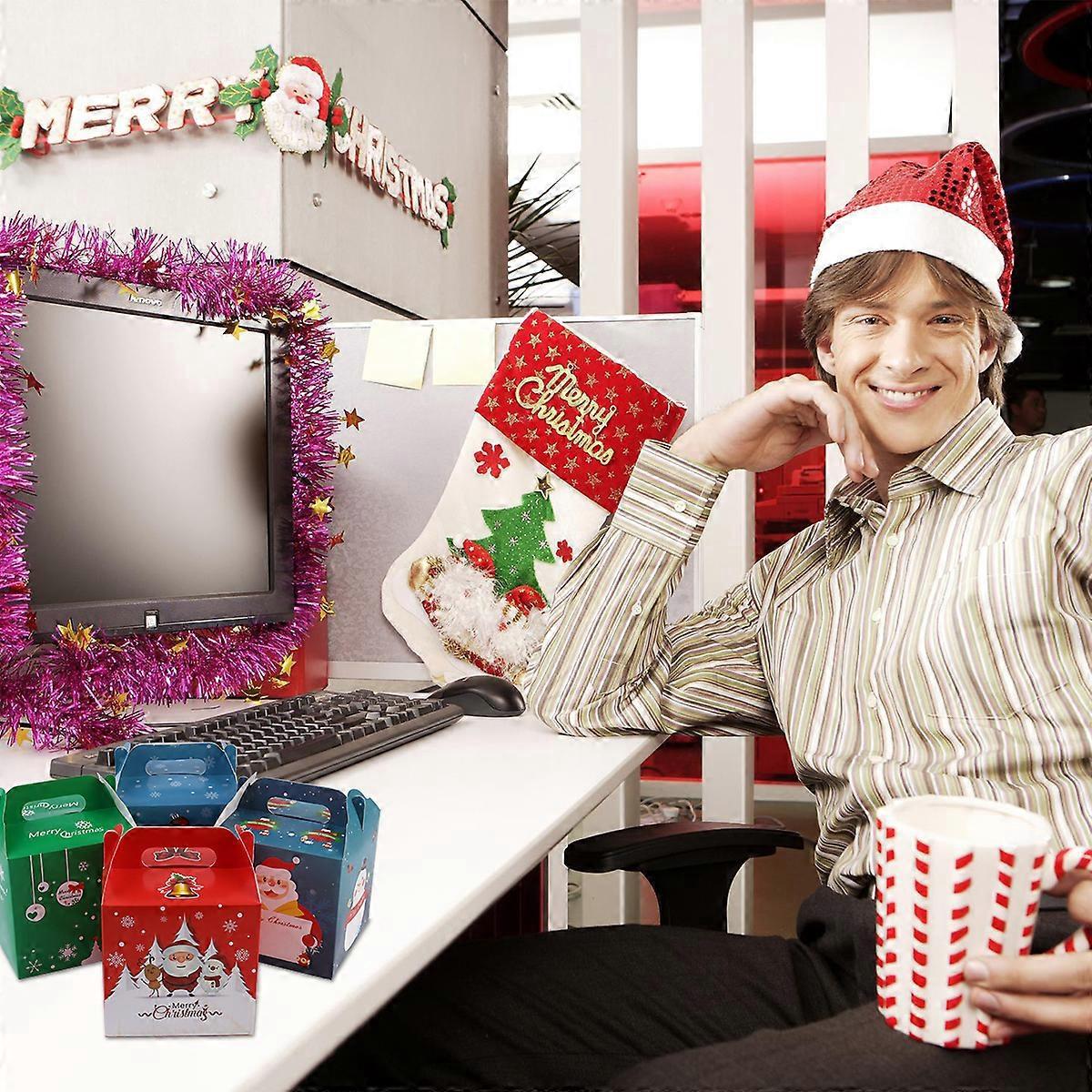 12 Stück Kreative Weihnachts-süßigkeitenboxen, Geschenkboxen Aus Papier, Apfelboxen (farbe Zufällig)-1212cm