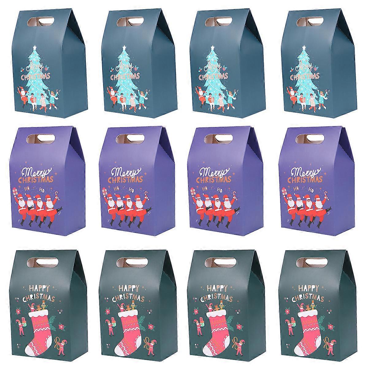 12er-packung Kreative Weihnachtsverpackungsboxen, Apfelbonbon-keksboxen Für Heiligabend-15.5x10x6cm