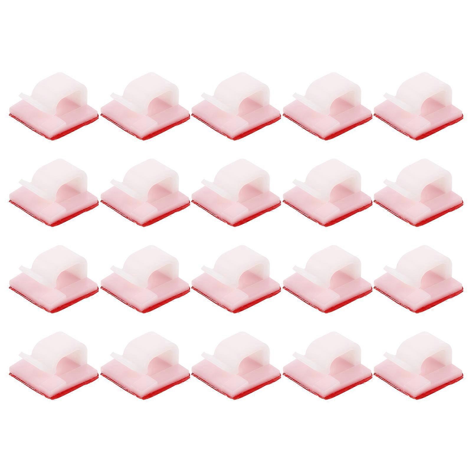 20 Stück Selbstklebende Kabelclips Zur Kabelorganisation Und Kabelführung-1.4x1.3cm-white