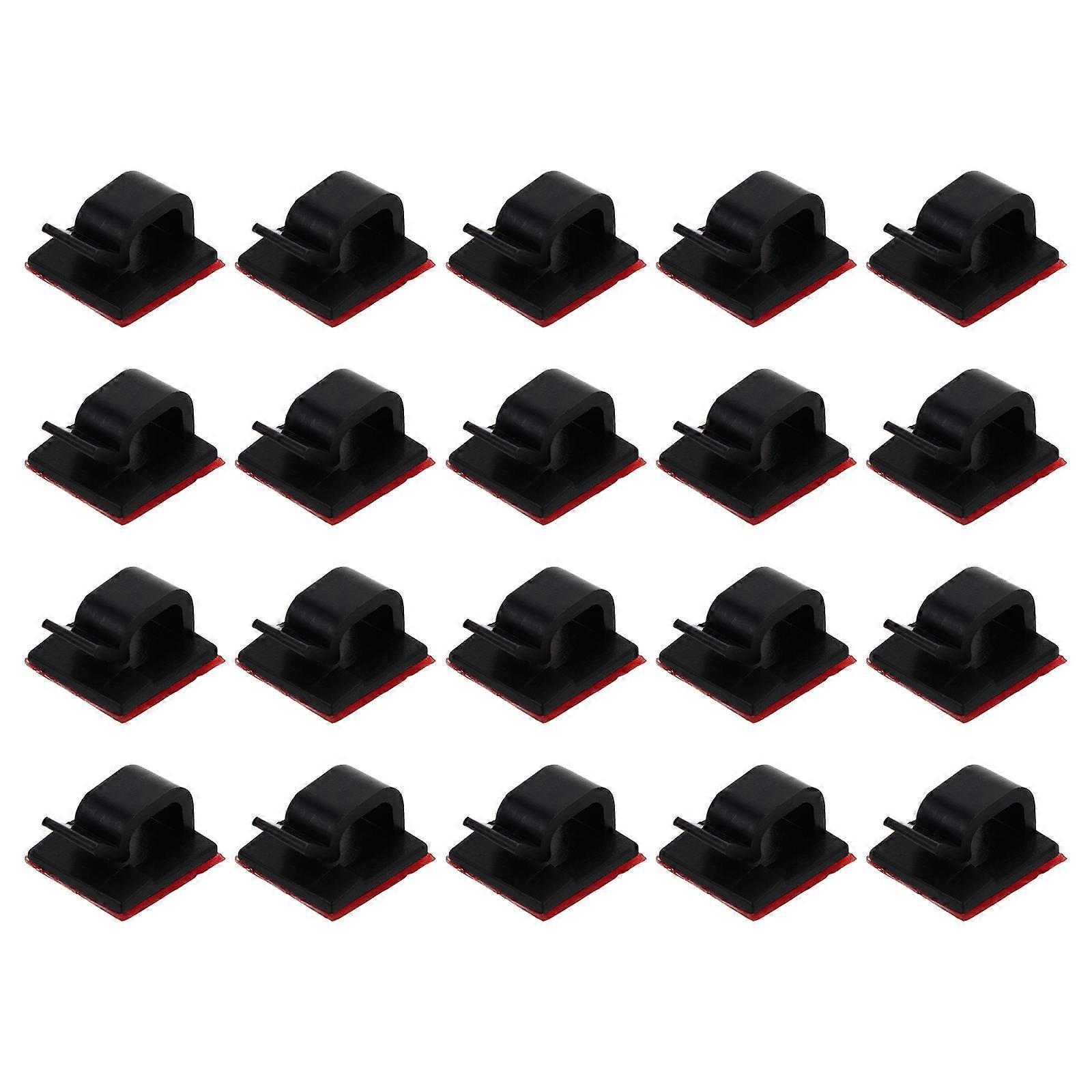 20 Stück Selbstklebende Kabelclips Zur Kabelorganisation Und Kabelführung-1.4x1.3cm-black