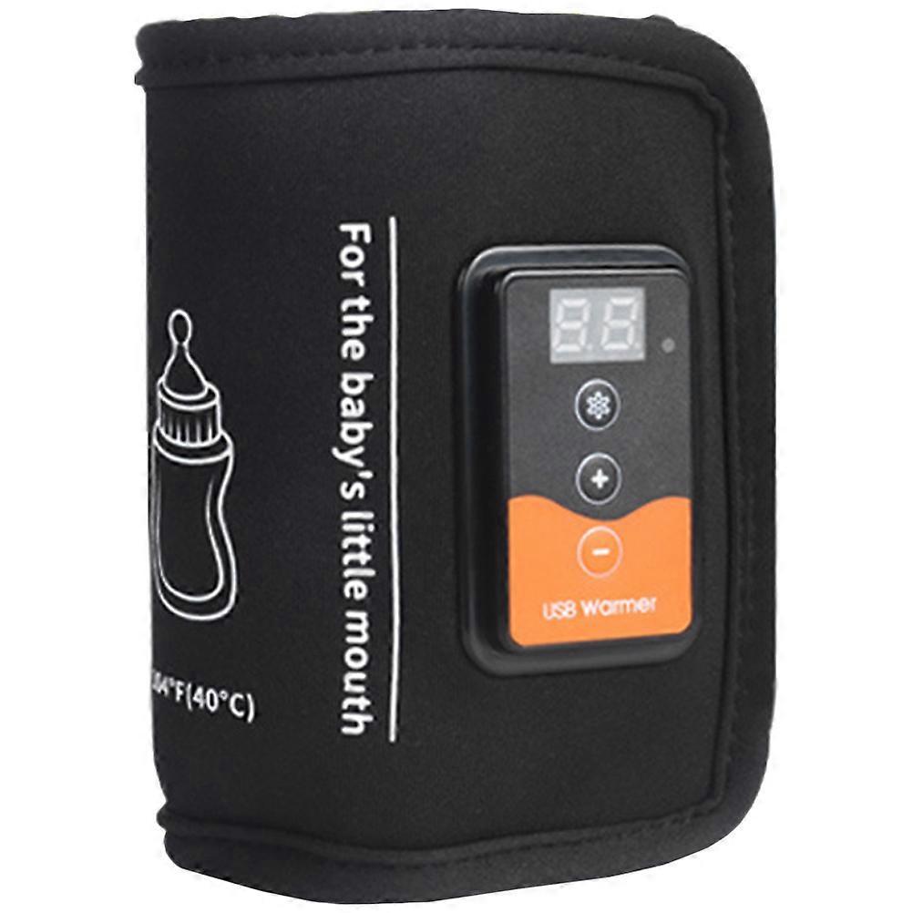 Tragbarer Flaschenwärmer, Muttermilchflaschen-wärmehülle, Wiederverwendbarer Flaschenwärmer, Usb-flaschenwärmer-27.5x12.5cm-black